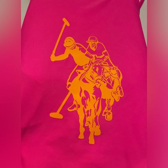 US Polo Assn Hot Pink One Piece Bathing Suit with Orange Size Large - Picture 9 of 15